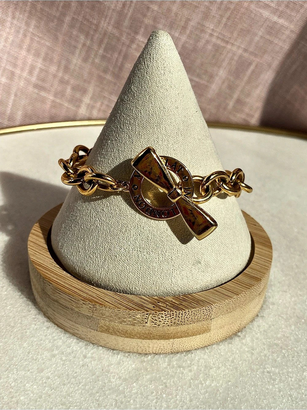 Brighton My Flat In London Gold-Tone Bow Clasp Chain Bracelet
